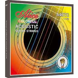 A408K Acoustic Guitar String Set, Stainless Steel Plain String, Copper Alloy Winding, (85/15 Bronze Color) Anti-Rust Coating